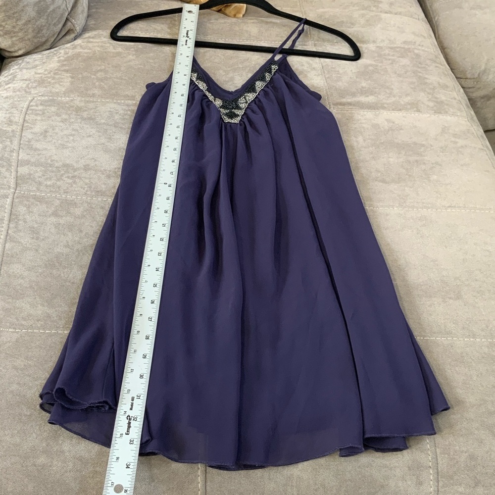 Express Purple Mini Dress with Black Accents - Picture 4 of 9